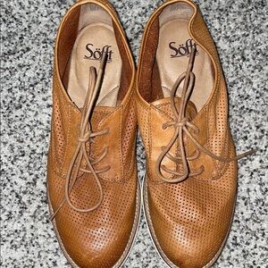 Söfft Brown Perforated Leather Shoes
